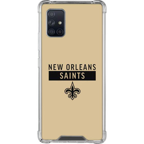 NFL New Orleans Saints Gold Performance Series Galaxy A71 5G Clear Case
