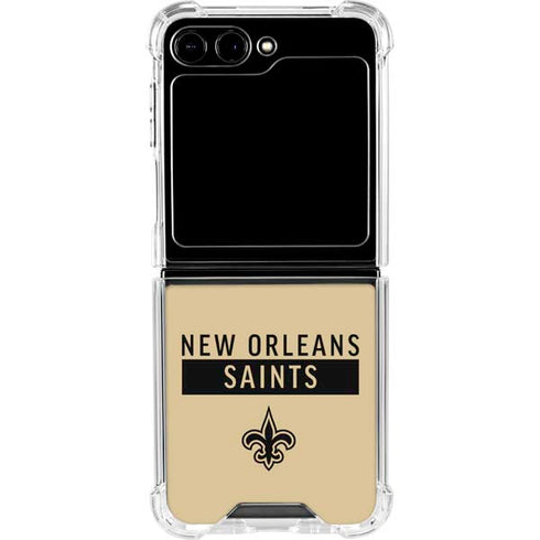 NFL New Orleans Saints Gold Performance Series Galaxy Z Flip5 5G Clear Case