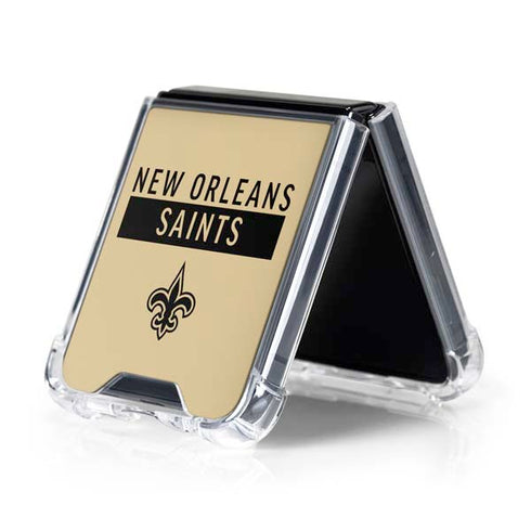NFL New Orleans Saints Gold Performance Series Galaxy Z Flip5 5G Clear Case