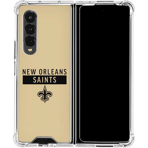 NFL New Orleans Saints Gold Performance Series Galaxy Z Fold4 5G Clear Case