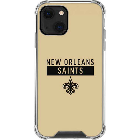 NFL New Orleans Saints Gold Performance Series iPhone 15 Plus Clear Case