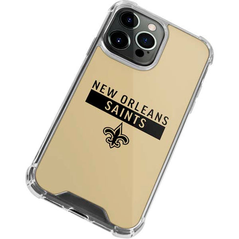 NFL New Orleans Saints Gold Performance Series iPhone 15 Pro Clear Case