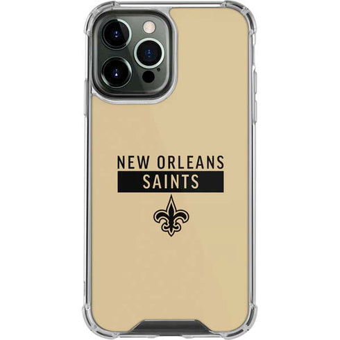 NFL New Orleans Saints Gold Performance Series iPhone 15 Pro Max Clear Case