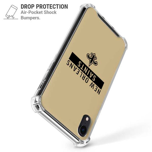 NFL New Orleans Saints Gold Performance Series iPhone XR Clear Case