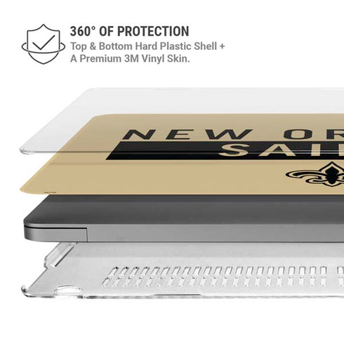 NFL New Orleans Saints Gold Performance Series MacBook Pro 16in (2021-25) Case plus Skin