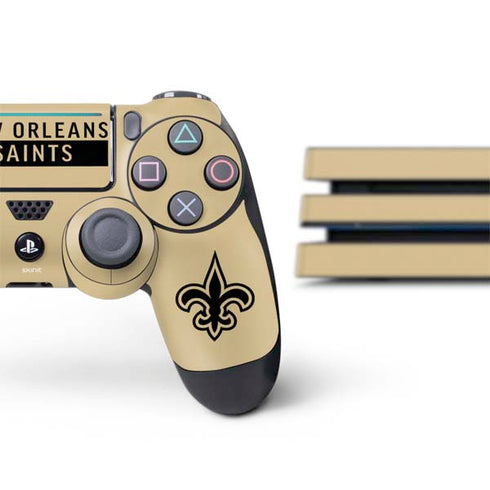 NFL New Orleans Saints Gold Performance Series PS4 Pro Bundle Skin
