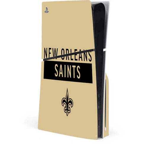 NFL New Orleans Saints Gold Performance Series PS5 Slim Disk Console Skin