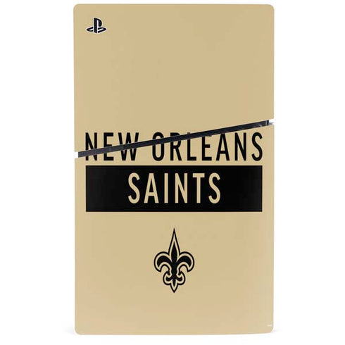 NFL New Orleans Saints Gold Performance Series PS5 Slim Disk Console Skin