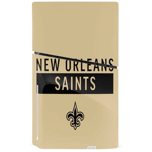 NFL New Orleans Saints Gold Performance Series PS5 Slim Disk Console Skin