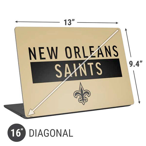 NFL New Orleans Saints Gold Performance Series Universal Laptop 16in (13 x 9.4in) Skin