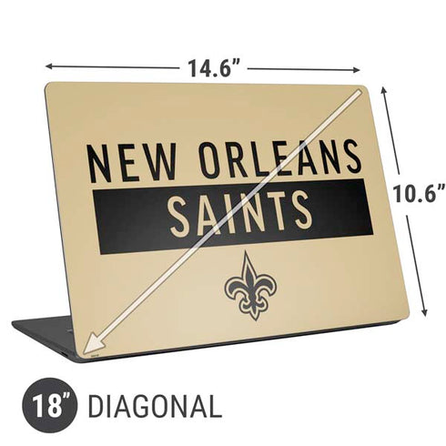NFL New Orleans Saints Gold Performance Series Universal Laptop 18in (14.6 x 10.6in) Skin
