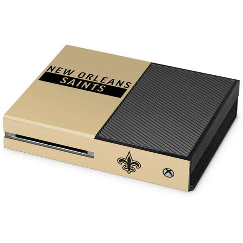 NFL New Orleans Saints Gold Performance Series Xbox One Console Skin