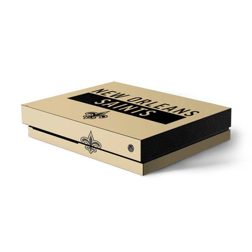 NFL New Orleans Saints Gold Performance Series Xbox One X Console Skin