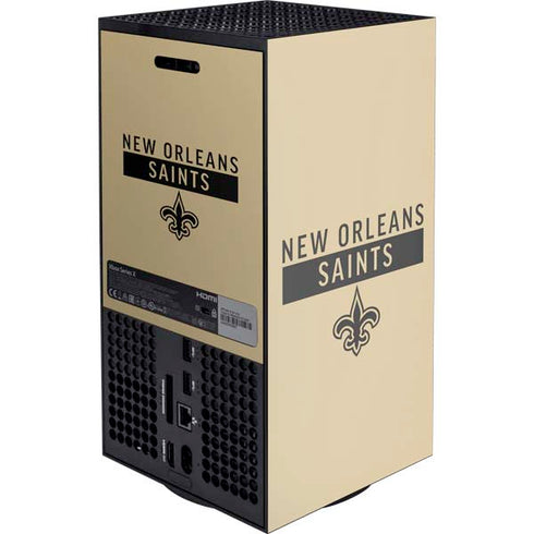 NFL New Orleans Saints Gold Performance Series Xbox Series X Console Skin