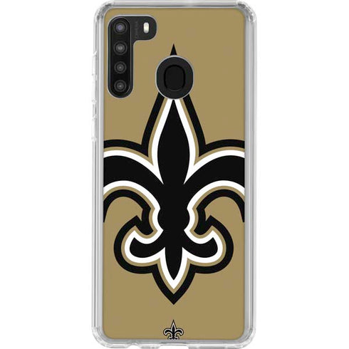 NFL New Orleans Saints Large Logo Galaxy A21 Clear Case