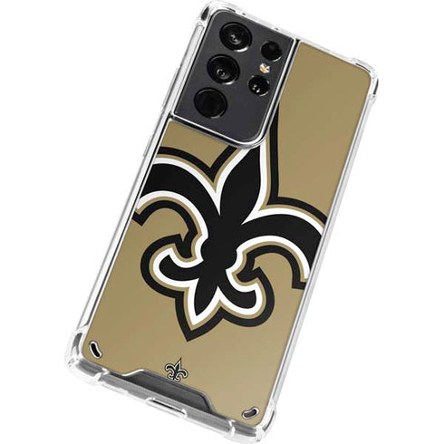 NFL New Orleans Saints Large Logo Galaxy S21 Ultra 5G Clear Case