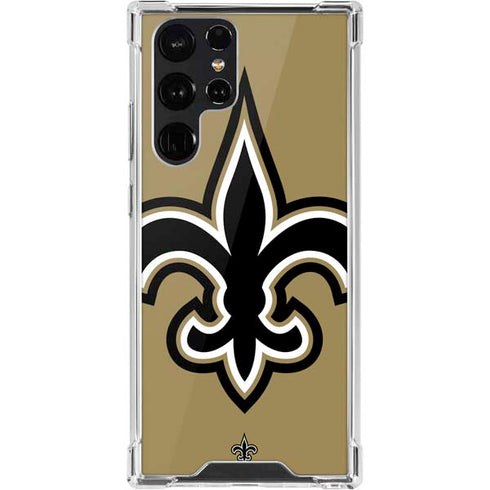 NFL New Orleans Saints Large Logo Galaxy S22 Ultra Clear Case