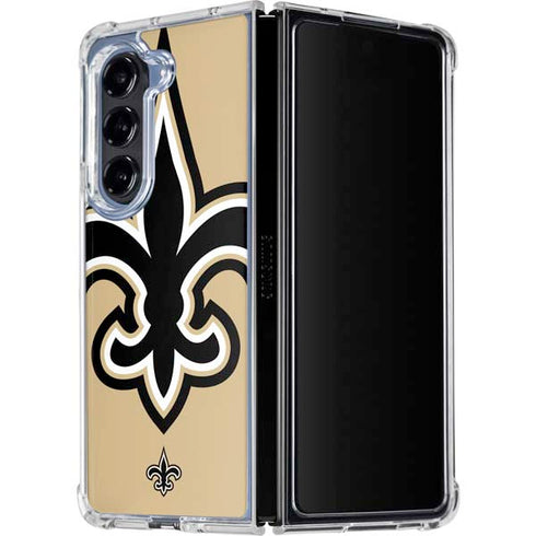 NFL New Orleans Saints Large Logo Galaxy Z Fold5 5G Clear Case