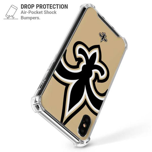 NFL New Orleans Saints Large Logo iPhone XS Max Clear Case