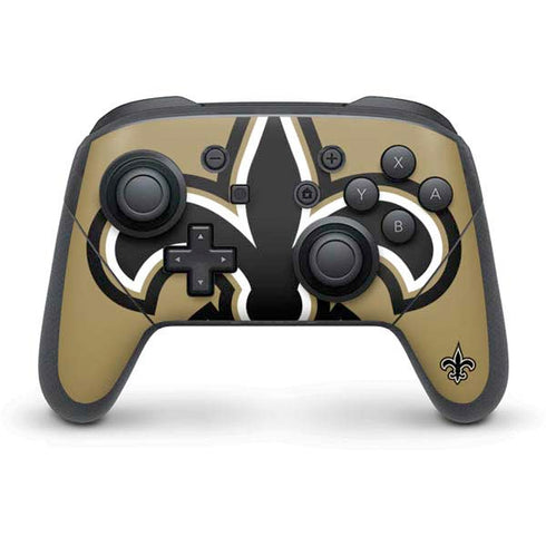 NFL New Orleans Saints Large Logo Nintendo Switch Pro Controller Skin