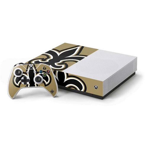 NFL New Orleans Saints Large Logo Xbox One S All-Digital Edition Bundle Skin