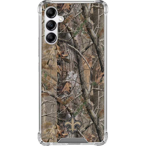 NFL New Orleans Saints Realtree AP Camo Galaxy A14 5G Clear Case
