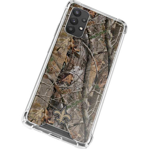 NFL New Orleans Saints Realtree AP Camo Galaxy A32 5G Clear Case
