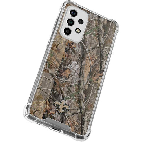 NFL New Orleans Saints Realtree AP Camo Galaxy A53 5G Clear Case
