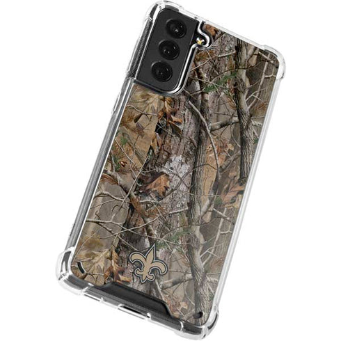 NFL New Orleans Saints Realtree AP Camo Galaxy S21 5G Clear Case