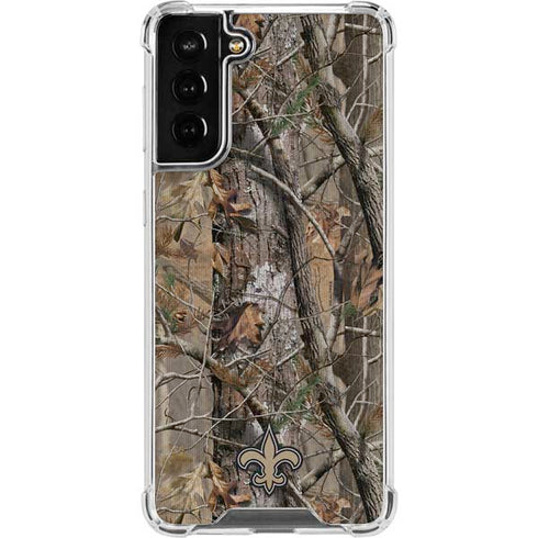 NFL New Orleans Saints Realtree AP Camo Galaxy S22 Plus Clear Case