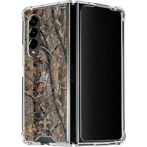 NFL New Orleans Saints Realtree AP Camo Galaxy Z Fold4 5G Clear Case