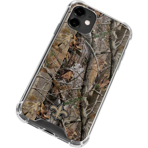 NFL New Orleans Saints Realtree AP Camo iPhone 12 Clear Case