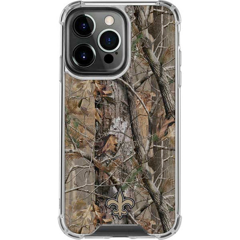 NFL New Orleans Saints Realtree AP Camo iPhone 13 Pro Clear Case