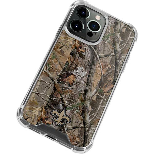 NFL New Orleans Saints Realtree AP Camo iPhone 13 Pro Clear Case