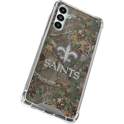 NFL New Orleans Saints Realtree Xtra Green Camo Galaxy A15 5G Clear Case