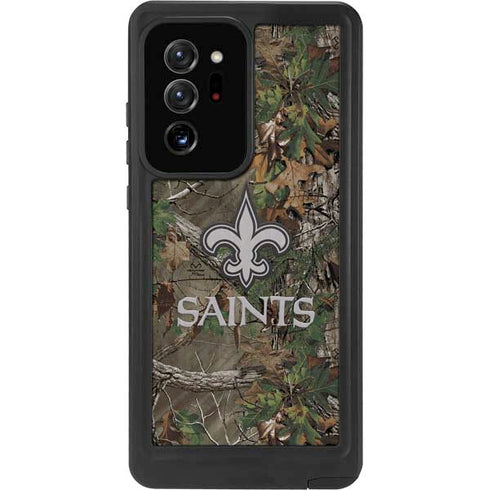 NFL New Orleans Saints Realtree Xtra Green Camo Galaxy Note20 Ultra 5G Waterproof Case