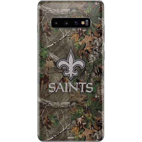 NFL New Orleans Saints Realtree Xtra Green Camo Galaxy S10 Plus Skin