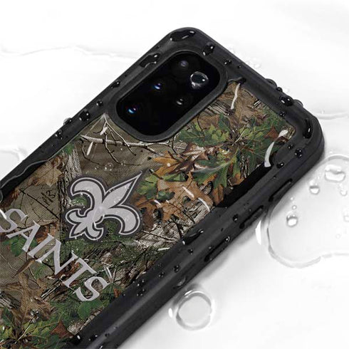 NFL New Orleans Saints Realtree Xtra Green Camo Galaxy S20 Plus Waterproof Case