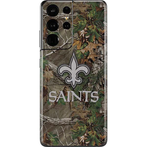 NFL New Orleans Saints Realtree Xtra Green Camo Galaxy S21 Ultra 5G Skin