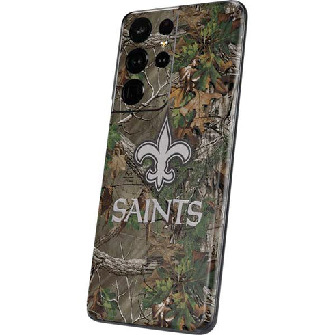 NFL New Orleans Saints Realtree Xtra Green Camo Galaxy S21 Ultra 5G Skin