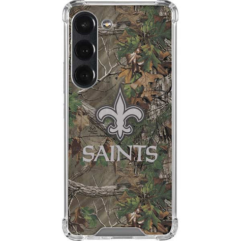 NFL New Orleans Saints Realtree Xtra Green Camo Galaxy S23 Clear Case