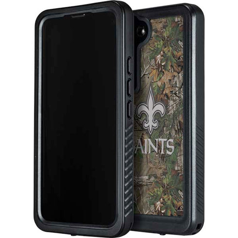 NFL New Orleans Saints Realtree Xtra Green Camo Galaxy S23 Plus Waterproof Case