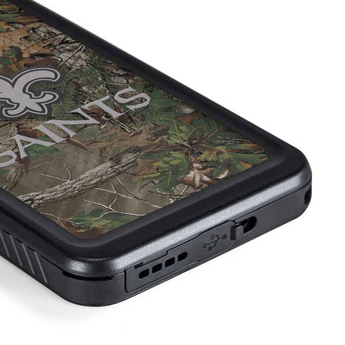 NFL New Orleans Saints Realtree Xtra Green Camo Galaxy S23 Plus Waterproof Case