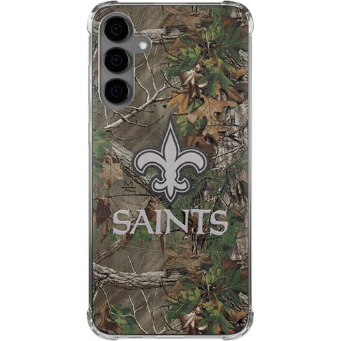 NFL New Orleans Saints Realtree Xtra Green Camo Galaxy S24 Plus Clear Case