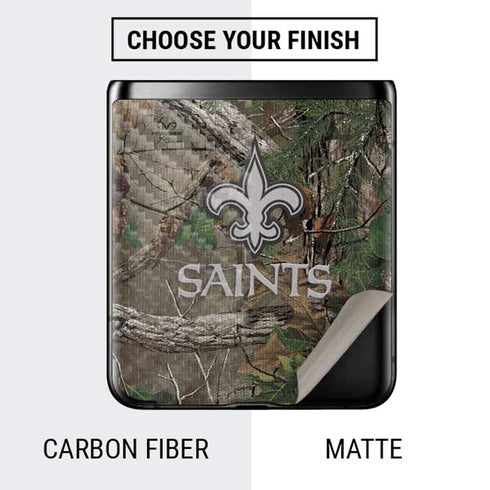 NFL New Orleans Saints Realtree Xtra Green Camo Galaxy Z Flip Skin