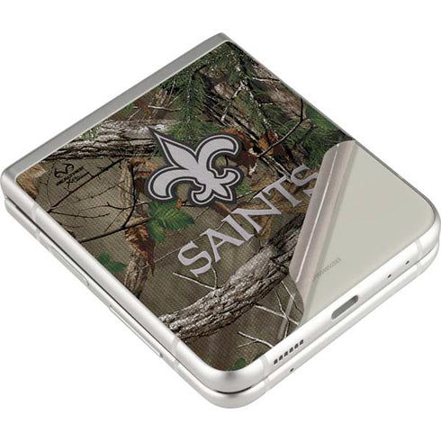NFL New Orleans Saints Realtree Xtra Green Camo Galaxy Z Flip3 5G Skin