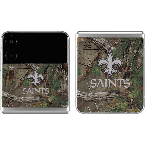 NFL New Orleans Saints Realtree Xtra Green Camo Galaxy Z Flip4 5G Skin