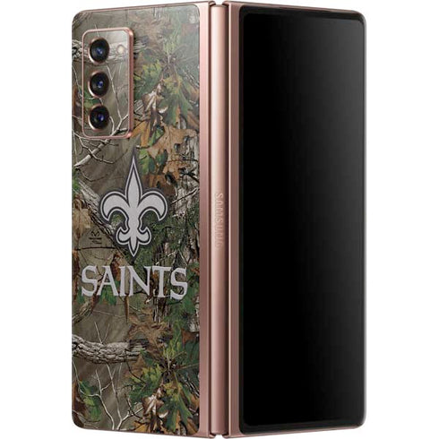 NFL New Orleans Saints Realtree Xtra Green Camo Galaxy Z Fold2 5G Skin