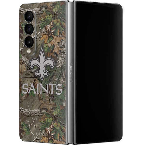 NFL New Orleans Saints Realtree Xtra Green Camo Galaxy Z Fold4 5G Skin