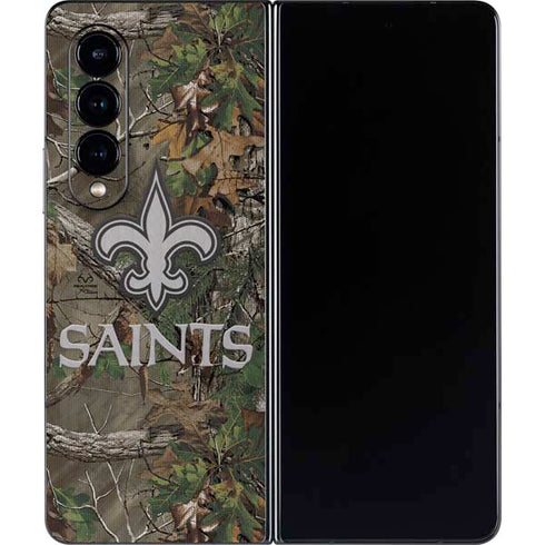 NFL New Orleans Saints Realtree Xtra Green Camo Galaxy Z Fold4 5G Skin